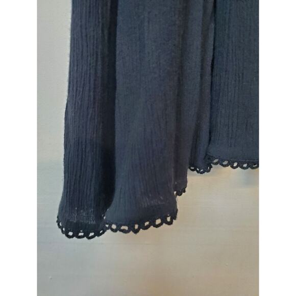 Free People Small Dress Black Mohave Embroidered‎ Mini Tunic Lace Long Sleeve - Picture 8 of 16